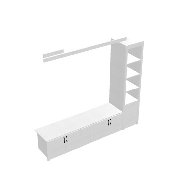 Modern White Wardrobe Combination 3D Model for Functional Spaces